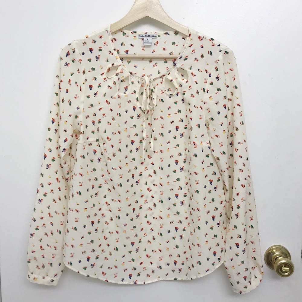 Dalia Collection Floral Blouse Size S